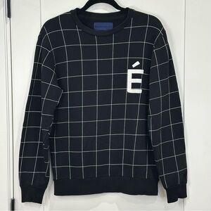 Etudes Studio Crewneck Sweatshirt E Emblem Checkered Black White XS Streetwear